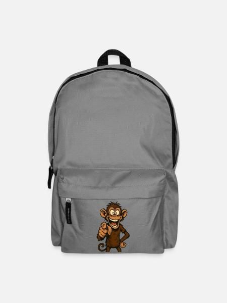Playful monkey with a smile - Backpack - elephant grey