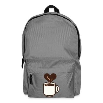 Herzförmiger Kaffeetraum - Rucksack - Mittelgrau - Vorne