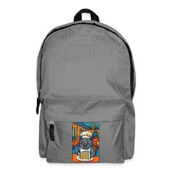Culinary Cat Chef Illustration, Love Cats Cooking  - Backpack - elephant grey - Front