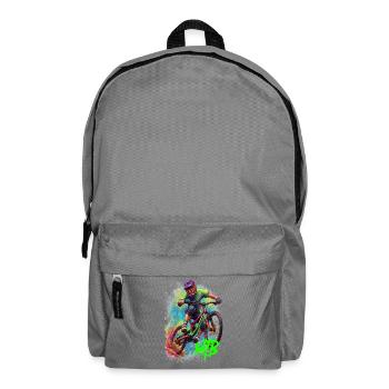 Mountain bike action art - Backpack - elephant grey - Front