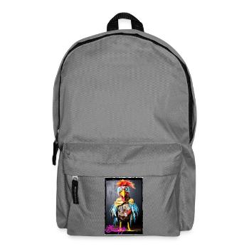 Colorful mask bird doll street art weird - Backpack - elephant grey - Front