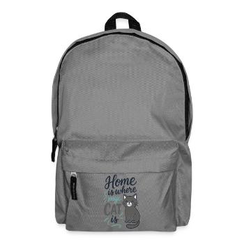 La maison est là où se trouve mon chat – Cat Slogan Motif - Sac à dos - gris éléphant - Devant