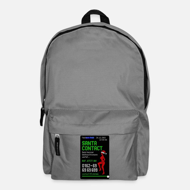 Weihnachtsmann Kontakt Witz Design - Rucksack - Mittelgrau