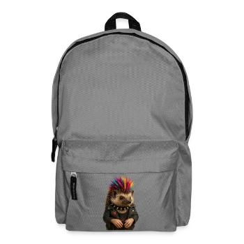 Bunter Igel Punk mit stylischem Flair - Rucksack - Mittelgrau - Vorne
