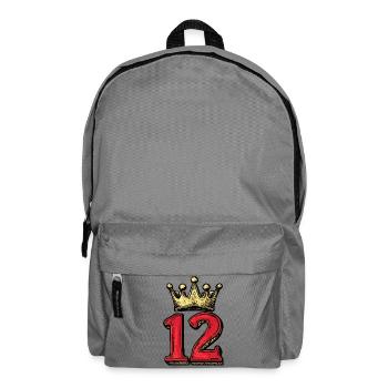 12 Zahl Krone - Rucksack - Mittelgrau - Vorne
