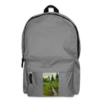 Sketchart Landscape with brook in Switzerland - Backpack - elephant grey - Front