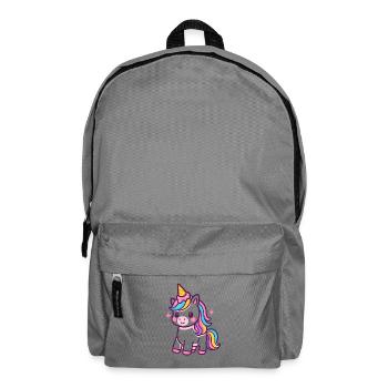 Colorful unicorn with rainbow mane - Backpack - elephant grey - Front