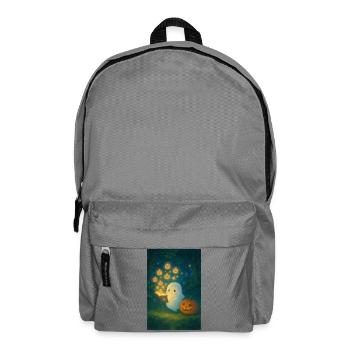 Halloween Gespenst mit Kürbis - Rucksack - Mittelgrau - Vorne