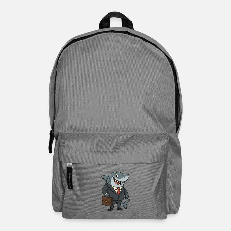 Businesshai-Shark mit Anzug - Rucksack - Mittelgrau