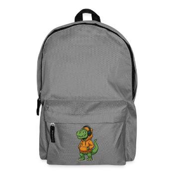 Dinosaur mit Kopfhörern und Hoodies - Rucksack - Mittelgrau - Vorne