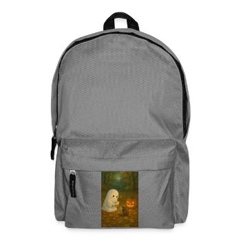 Cute Ghost in Autumn Halloween - Backpack - elephant grey - Front