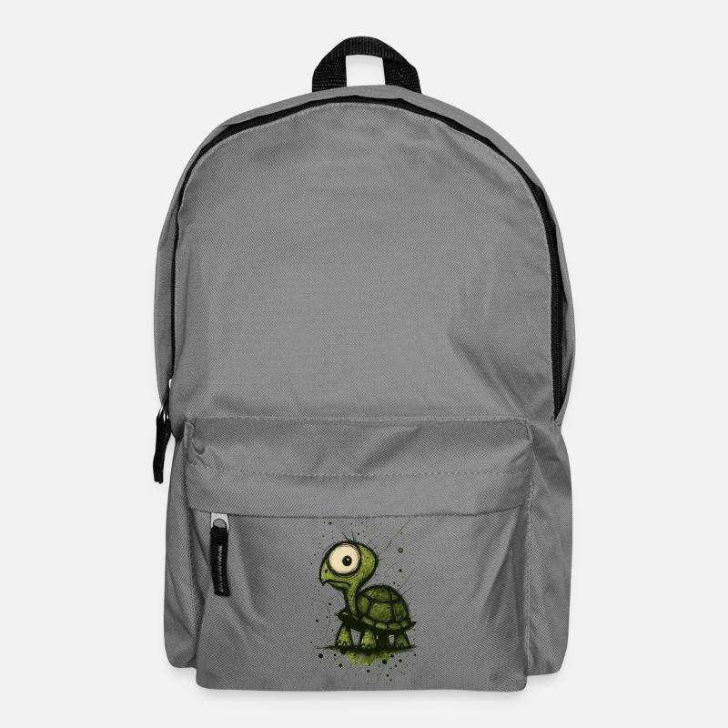 Lustige Schildkröte mit großen Augen – Comic Splash - Rucksack - Mittelgrau