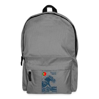 Nazaré Wave and Portuguese Flag - Backpack - elephant grey - Front
