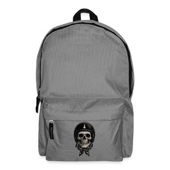 Skull biker helmet black and scarf - Backpack - elephant grey - Front