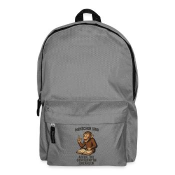 Menschen sind Affen, die Geschichten erzählen - Rucksack - Mittelgrau - Vorne