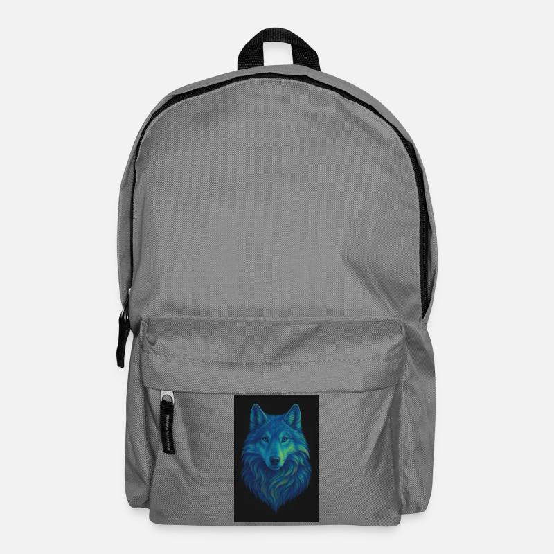 Neon Wolf Colored Wolf Portrait - Backpack - elephant grey