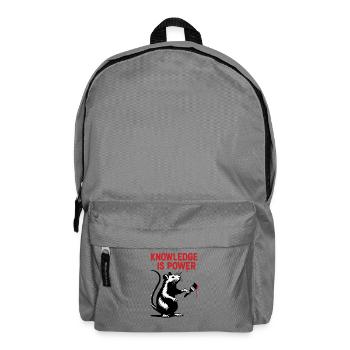 Wissen ist Macht – Rattenkunst - Rucksack - Mittelgrau - Vorne