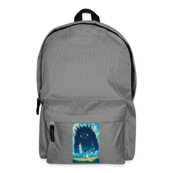 A girl faces a monster - Backpack - elephant grey - Front