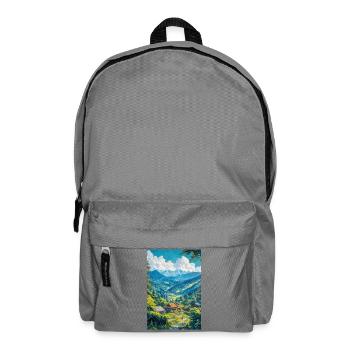 Illustration of a japan landscape - Sac à dos - gris éléphant - Devant
