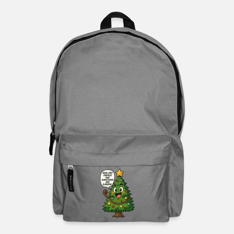 Lustiger Weihnachtsbaum Spruch - Rucksack - Mittelgrau