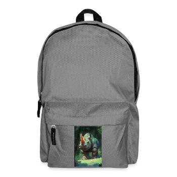 Illustration eines Nashorns - Rucksack - Mittelgrau - Vorne