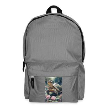 Illustration einer Schildkröte - Rucksack - Mittelgrau - Vorne