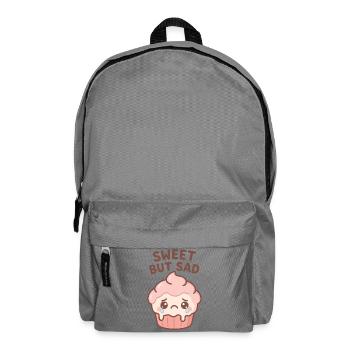 Sweet But Sad Cupcake Illustration - Backpack - elephant grey - Front