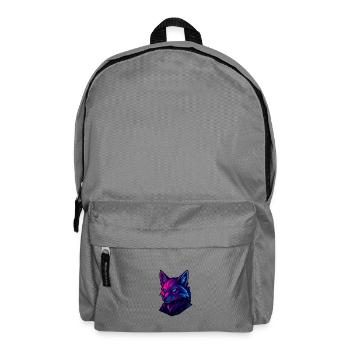 Neon Fuchs Kopf im Cyberpunk-Stil - Rucksack - Mittelgrau - Vorne