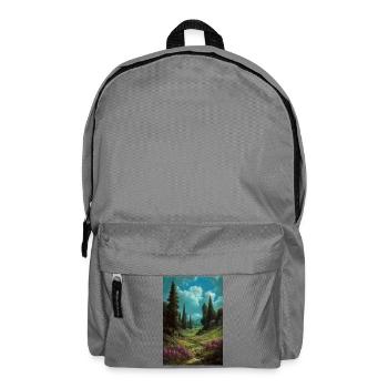 Illustration einer Naturlandschaft - Rucksack - Mittelgrau - Vorne