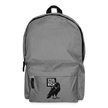 Corbeau avec affiche Steal from the Rich - Sac à dos - gris éléphant - Devant