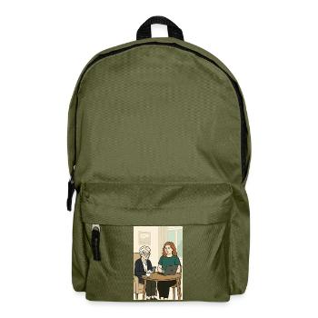 Generationen am Tisch mit Technik - Rucksack - Olivgrün - Vorne