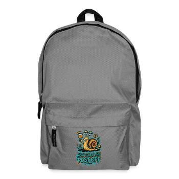 Now Goes The Post Off –Lustiges Denglisch Graffiti - Rucksack - Mittelgrau - Vorne