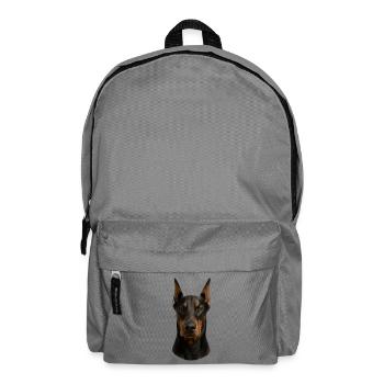 Dobermann Kopfporträt - Rucksack - Mittelgrau - Vorne