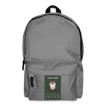 Motif de hibou amusant avec le dicton -J’ai 5 humeurs - Sac à dos - gris éléphant - Devant