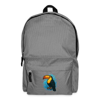 Toucan coloré en vagues bleues - Sac à dos - gris éléphant - Devant