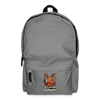 Weihnachts Jetzt erstmal Glühwein - Rucksack - Mittelgrau - Vorne