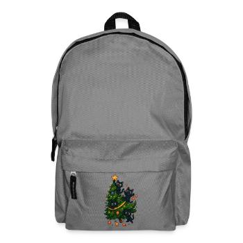 Lustiges Weihnachts T-Shirt Geschenk Katzen - Rucksack - Mittelgrau - Vorne