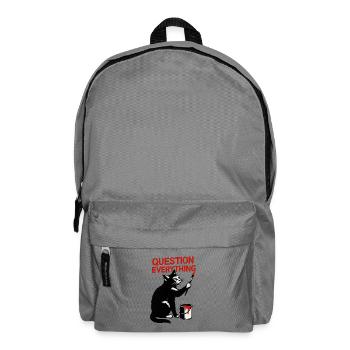 Questioning Everything: Cat Art - Backpack - elephant grey - Front
