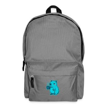 Blue Capybara with Coffee - Backpack - elephant grey - Front