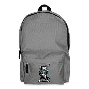 Cat skirt with electric guitar - Backpack - elephant grey - Front