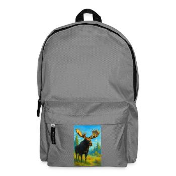 Orignal coloré dans la forêt ensoleillée - Sac à dos - gris éléphant - Devant