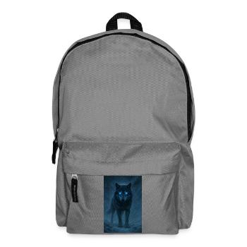 Blue-eyed wolf in a snowstorm - Backpack - elephant grey - Front