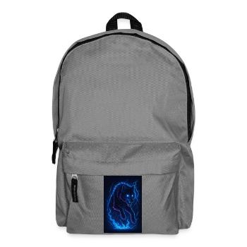Neon Wolf in Thunder Darkness - Backpack - elephant grey - Front
