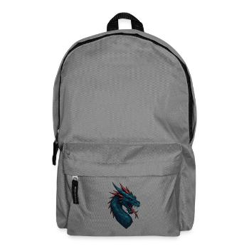 Geometrischer Drachenkopf Blaurot - Rucksack - Mittelgrau - Vorne