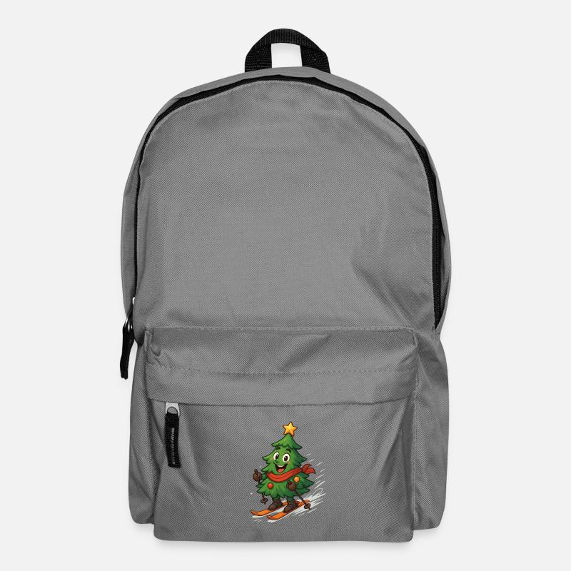 Weihnachtsbaum auf Skiern - Rucksack - Mittelgrau