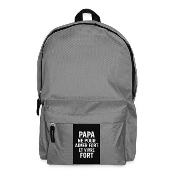 Papa geboren, um stark zu lieben und stark zu leben - Rucksack - Mittelgrau - Vorne
