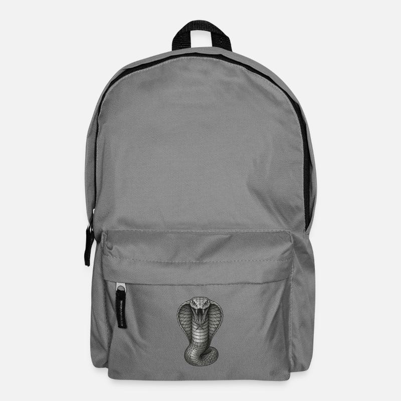 Kobra Graphitlinien-Illustration - Rucksack - Mittelgrau