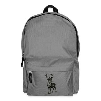 Edler Hirsch mit großem Geweih – Vintage Illustrat - Rucksack - Mittelgrau - Vorne