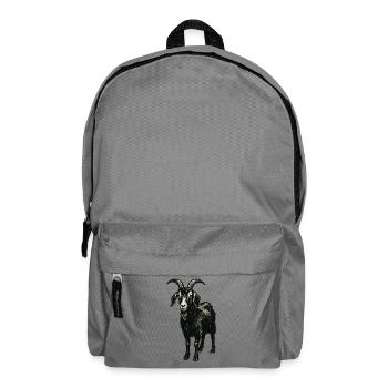 Chèvre sombre – motif animalier mystique - Sac à dos - gris éléphant - Devant