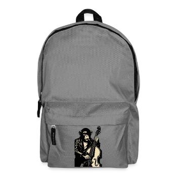 Leather-Clad Monkey Bassist - Backpack - elephant grey - Front
